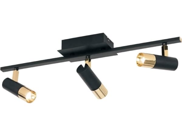 LED spotlight EGLO TOMARES, 3000 K, 3 x 5 W, 1440 lm, black/brass, 58 cm