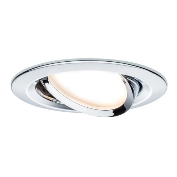 Paulmann 93879 Inbyggda LED Coin Slim IP23 rund 6,8 W krom Set med justerbar ljusstyrka och riktbar. Krom