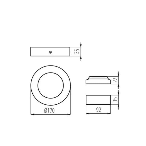 Downlight LED 12W rund ∅170mm