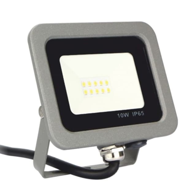 silver elektronik smältverk + projektor LED strålkastare IPS 65 10W - 5700K kall ljus - 800lm grå färg
