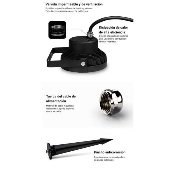 RGB+CCT trädgårds LED-projektor 18W - MiBoxer - FUTC09 - RF/WiFi-kontroll - IP66