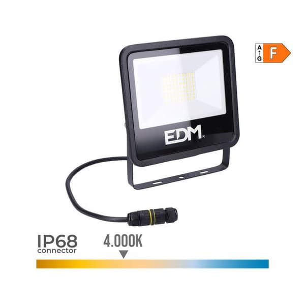 LED spotlight 50W 4000lm 4000K Dagsljus - EDM Blackseries