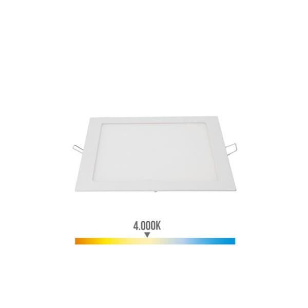 Fyrkantig LED-spotlight EDM - 22cm - 20W - 1500lm - 4000K - Krom ram - 31585
