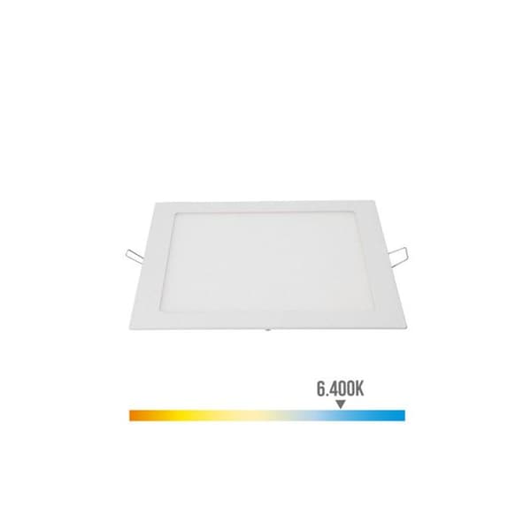 Fyrkantig LED-spot EDM - 22cm - 20W - 1500lm - 6400K - Vit ram - 31582
