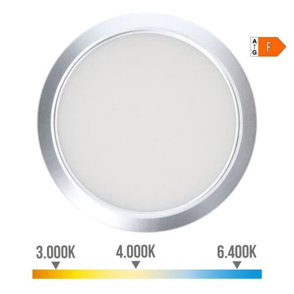 Rektangulär LED Downlight Marco cromo - Luz cálida - neutra - fría - 31508