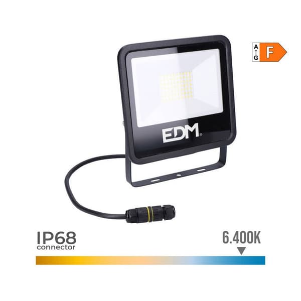 EDM LED strålkastare Svart 50 W 4000 Lm 6400K