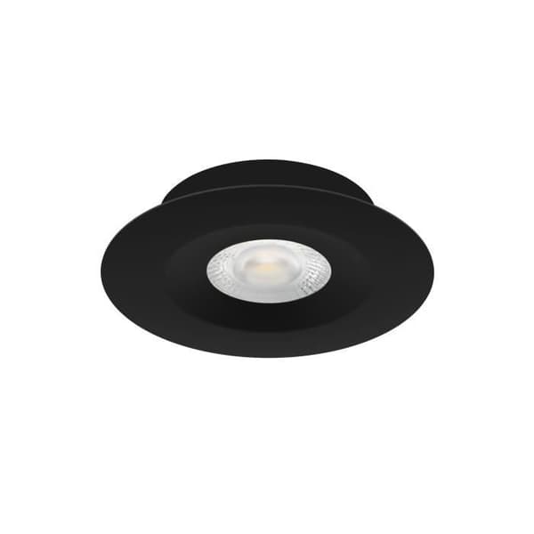 Aspen - rund infälld, fast, svart, led 5w 36° 450lm 3000/4000k (cct)