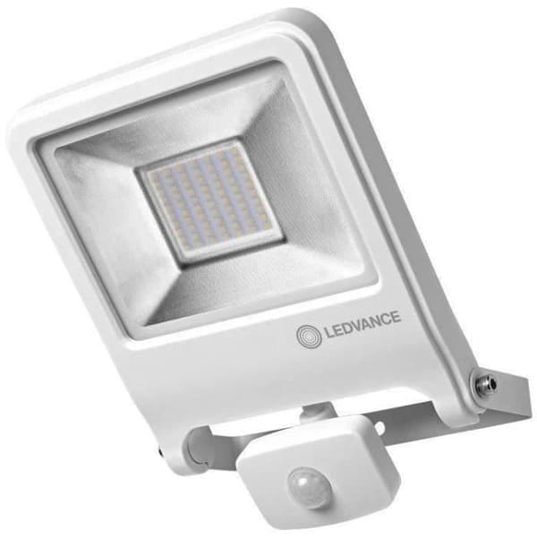 LED-strålkastare utomhus - LEDVANCE - Endura Flood 50W - Vit - Rörelsedetektor - Aluminium