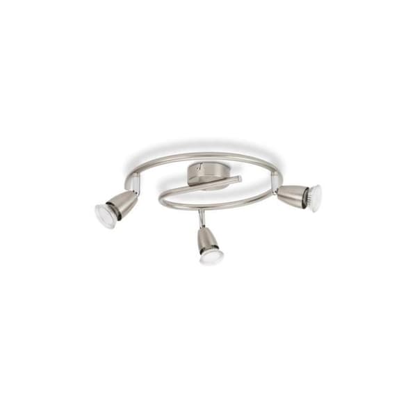 Spotlight LED spiral GU10 3x42W borstad stål.