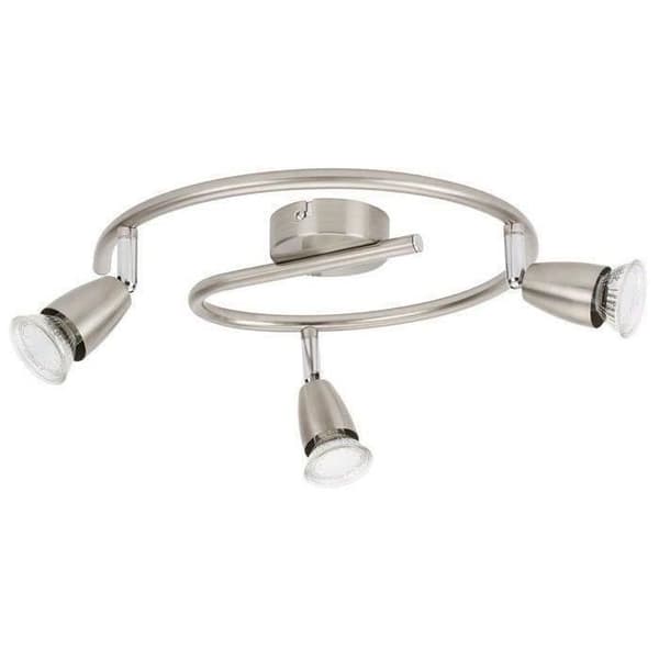 Spotlight LED spiral GU10 3x42W borstad stål.