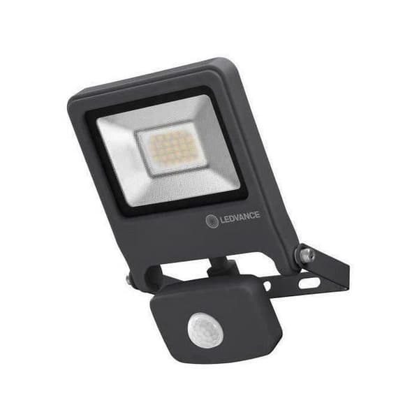 LED-strålkastare utomhus - LEDVANCE - Endura Flood 20W - Mörkgrå - Rörelsedetektor - 3000K
