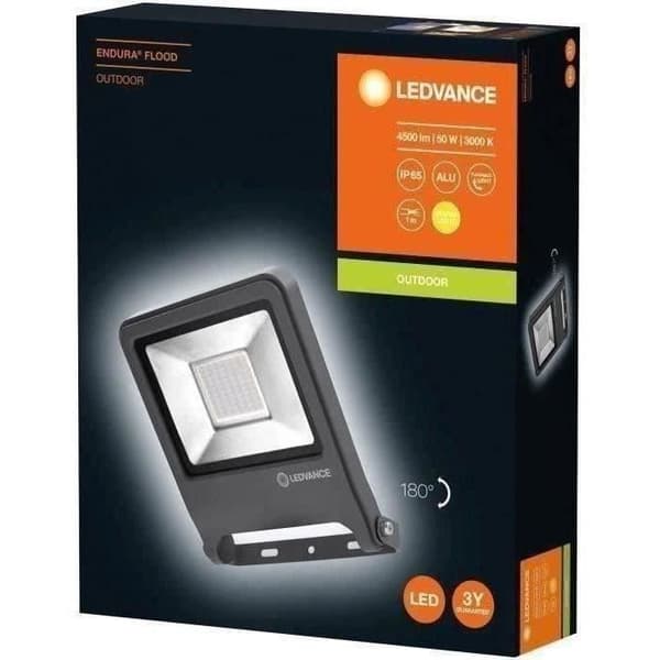 LED utomhusstrålkastare - LEDVANCE - 50 W - 4000 lm - IP65 - Aluminium - Mörkgrå