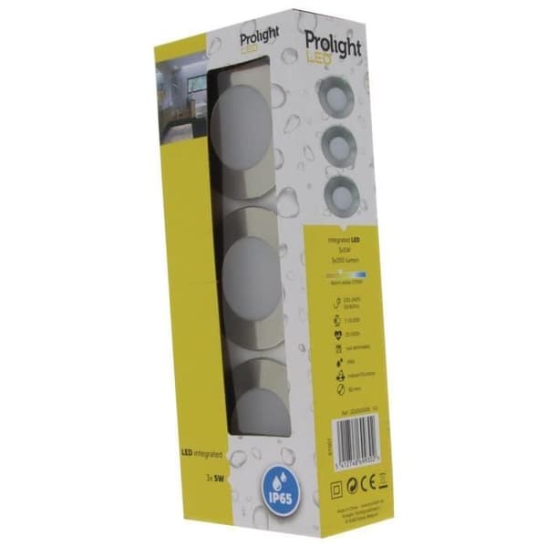 PROLIGHT - Inbyggnadslampa 3 spottar 250 lumen 2700k IP65