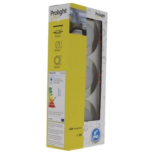 PROLIGHT - Inbyggnadslampa 3 spottar 250 lumen 2700k IP65