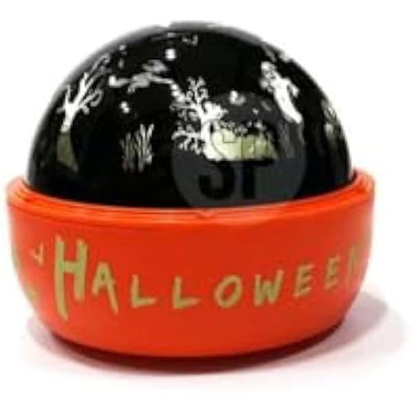 Halloween LED-projektor - Varzi - 16 cm - Svart boll - Orange bas - Inredning