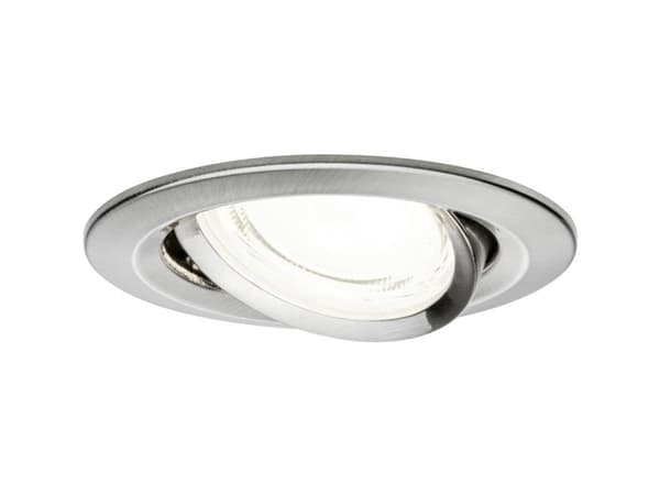 Paulmann Nova Coin, Innsunket spotlight, 1 ampuller, LED, 4000 K, 505 lm, Børstet jern