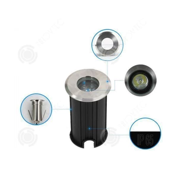 INN® LED-infälld spotlight underjordisk utomhusbelysning för däck Trädgårdsgång Trappa uteplats 1w COB (pack med 6) varmvit