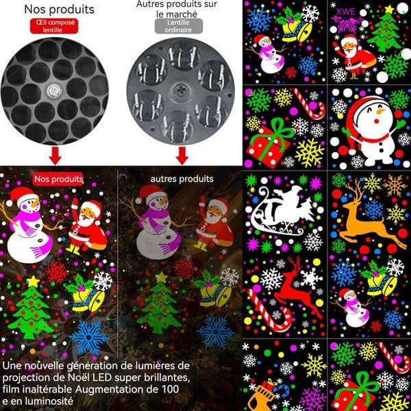 TD® 16-siffrig snöflinga-animationsmodell inomhus LED-projektionsljus för snöflinga utomhus