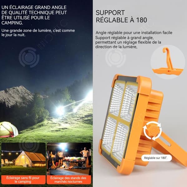 INN LED-strålkastare IP66 3000W superstark solstrålkastare med 4 ljuslägen och USB-solenergi två strömförsörjningsmetoder