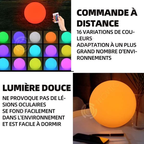 INN Utomhus LED-lampa IP55 36v fjärrstyrt flytande ljus 35cm trädgårdspool dekorativ lampa hushållsvattentät trädgårdslampa