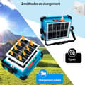 Miniatyrbild 4 av 4: INN LED strålkastare 3000mAh LED byggarbetsplats strålkastare med solpanel 4 ljuslägen idealisk för campingarbete garageverkstad