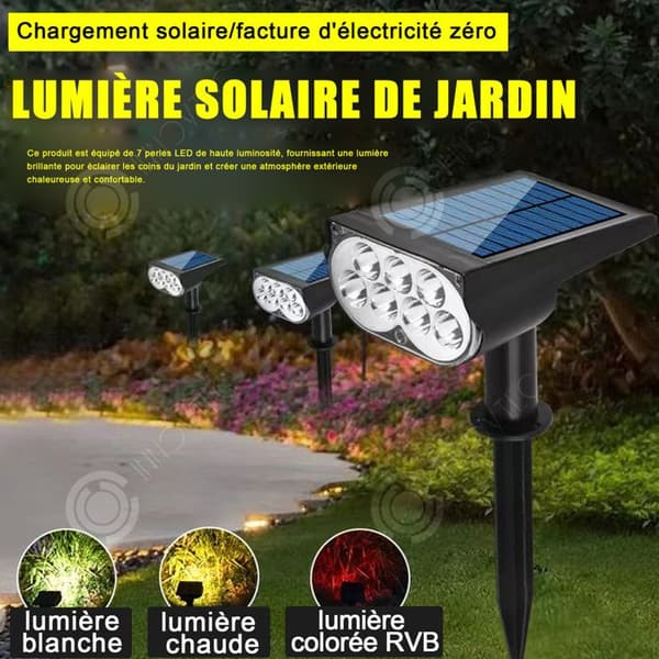 INN Solar Spotlight Colorful Light 7LED utomhus Solar Spotlight Vattentät utomhus strålkastare Solar Lamps Etan Solar Lamps