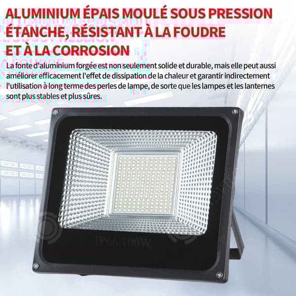 INN LED-strålkastare 100W IP66 vattentät utomhus LED-strålkastare 6500K superljus kallvit exteriörstrålkastare för gårdsgaragestadioner
