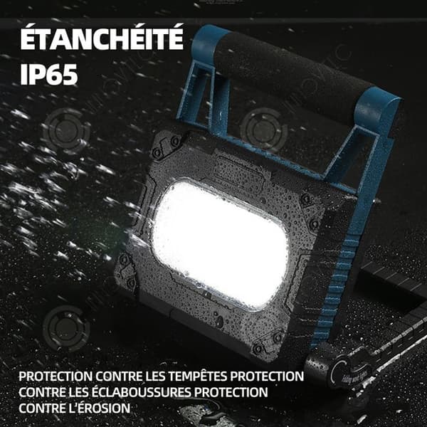 INN LED strålkastare 4.2V IP65 Vattentät utomhus LED strålkastare 1000LM Superbright utomhus strålkastare 4 lägen för gårdsgarage Stadier Trädgård