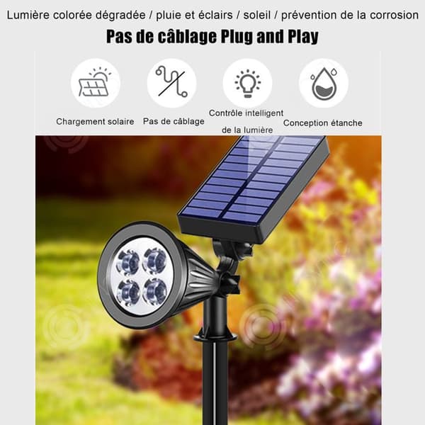 INN Solar Spotlight 2 st Utomhusspotlights Super Bright LED Solar Spotlight Utomhus Vattentät Utomhusspotlight Solar Outdoor Spotlight