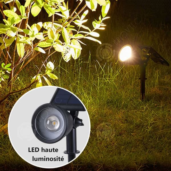 INN Solar spotlight IPX5 200LM med 2 justerbara lägen vattentät infälld solar spotlight belysning för stigar trädgård innergårdar sola beacon