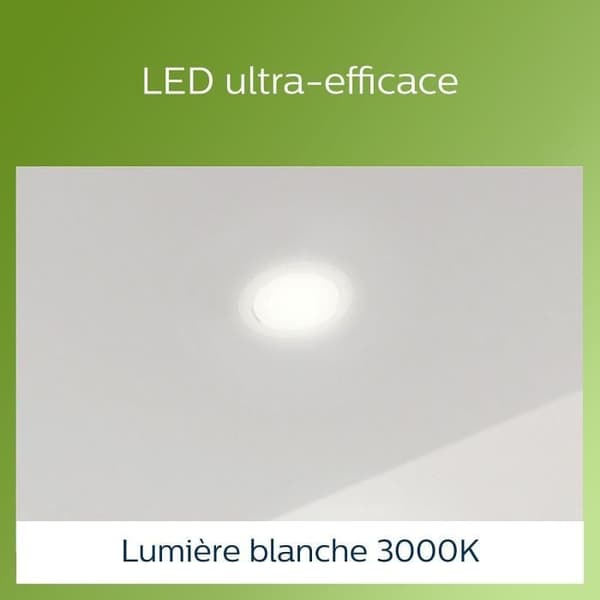 Philips, inbyggd spot DIAMOND CUT, ultra effektiv klass A, 1150 lumen, vit
