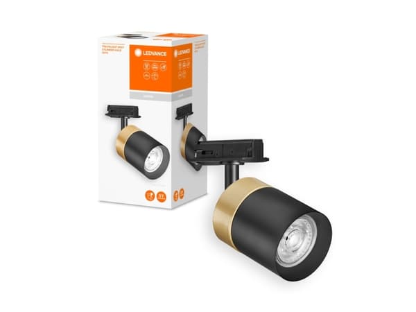 LEDVANCE Tracklight Spot Cylinder, Spotlight på skinne, GU10, 1 ampuller, 220 - 240 V, Sort, Gull
