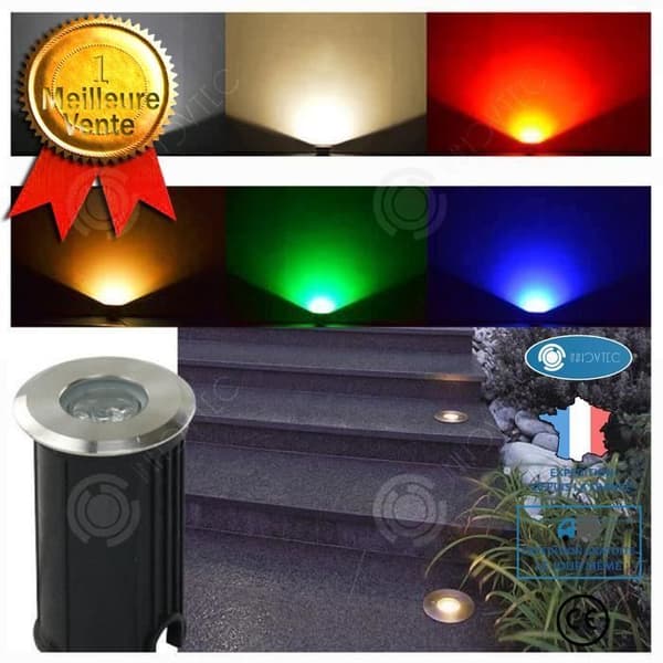 INN® LED-infälld spotlight underjordisk utomhusbelysning för däck Trädgårdsgång Trappa uteplats 1w COB (pack med 6) varmvit