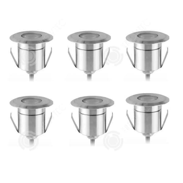 INN® LED-infälld spotlight underjordisk utomhusbelysning för däck Trädgårdsgång Trappa uteplats 1w COB (pack med 6) varmvit