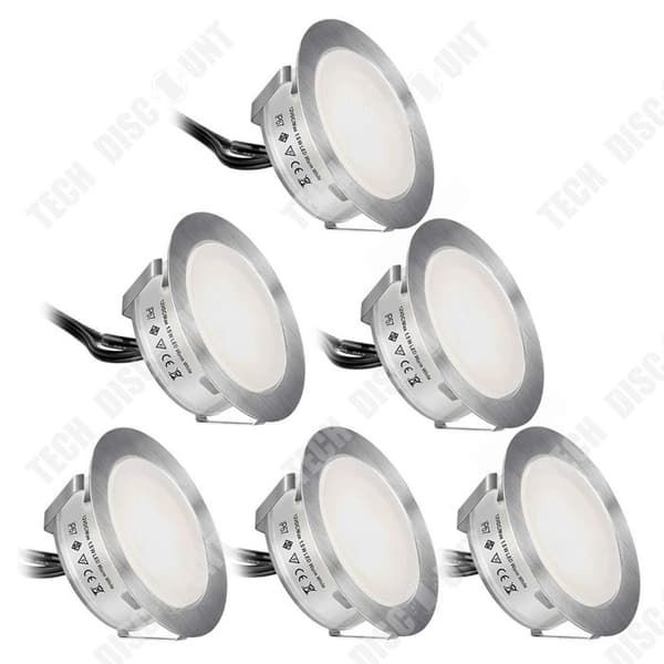 TD Infälld LED-spotlight 6 st 55mm 1,5W/st vattentät IP67 dimbar infälld LED-spotlight för träterrasstak 4000K neutralvit