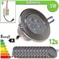Miniatyrbild 1 av 4: 12x LEDVero LED Downlight 5W rund kallvit.