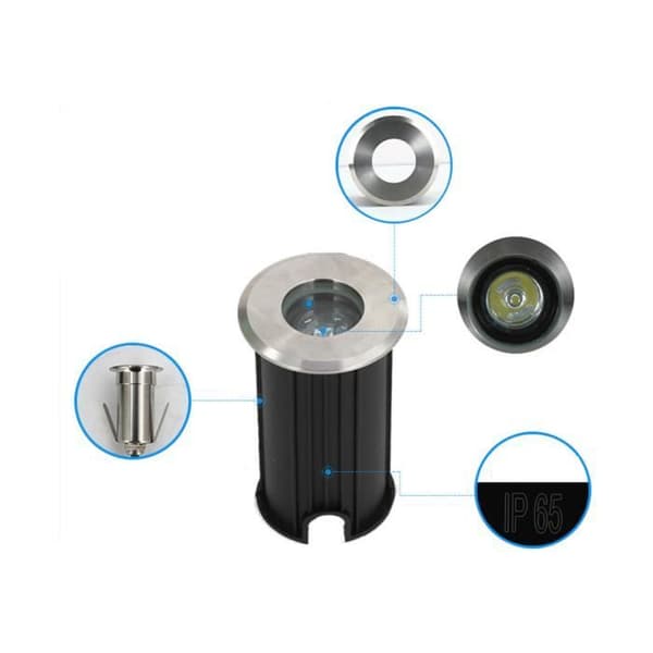 LED-infälld spotlight underjordisk utomhusbelysning för däck Trädgårdsgång Trappa uteplats 1w COB (pack med 6) varmvit