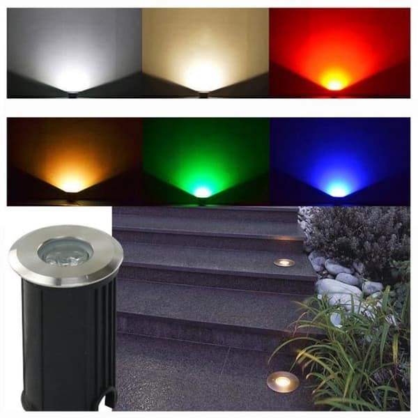 LED-infälld spotlight underjordisk utomhusbelysning för däck Trädgårdsgång Trappa uteplats 1w COB (pack med 6) varmvit
