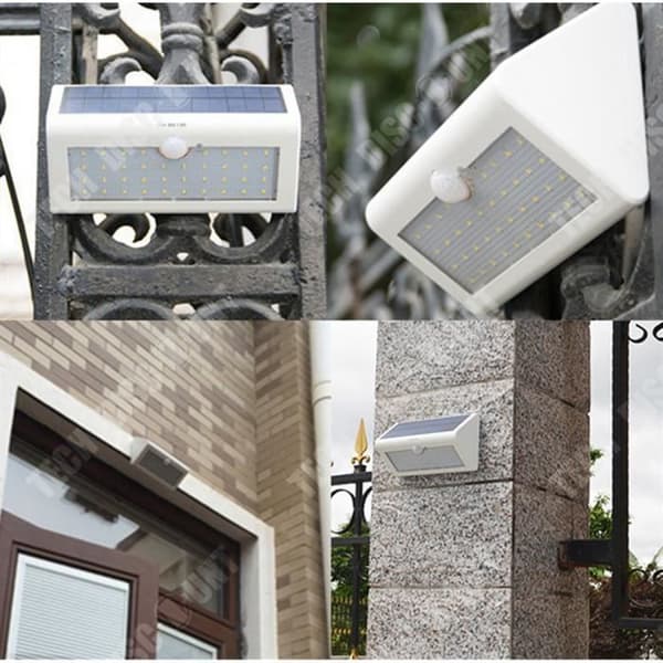 TD® LCC® Vattentät IP65 Super Bright 550 Lumen 36 LED Solar Motion Sensor Light, paket med 4 enheter (vit)