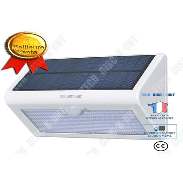 TD® LCC® Vattentät IP65 Super Bright 550 Lumen 36 LED Solar Motion Sensor Light, paket med 4 enheter (vit)