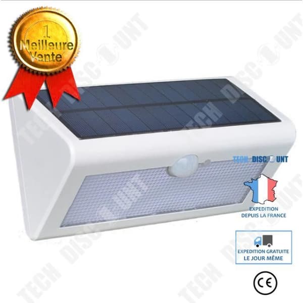 TD® LCC® Vattentät IP65 Super Bright 550 Lumen 36 LED Solar Motion Sensor Light, paket med 2 enheter (vit)