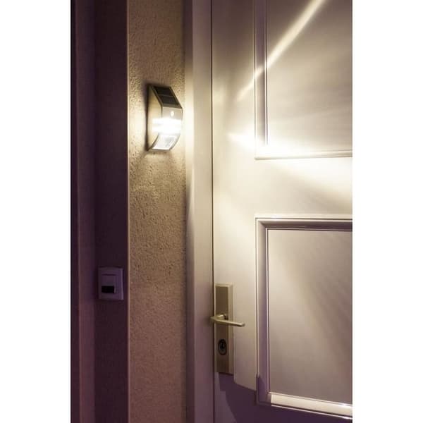 Solarspotlight i rostfritt stål med närvarodetektor - GALIX - Vägglampa typ - 25 Lumen - 8 timmars belysning