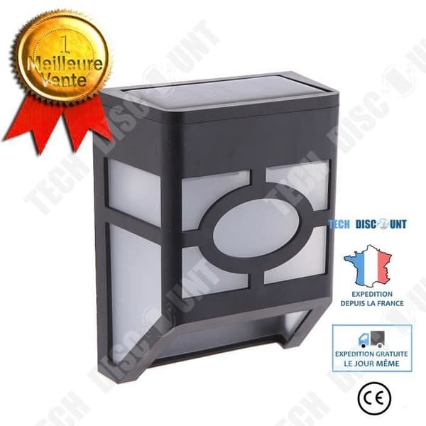 TD® LED Solar Vägglampa Utomhusljus för Garden Pathway staket - Cool vit lampa för extern belysning