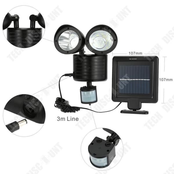 TD® 22 LED Solar dubbelprojektorljus med rörelsesensor