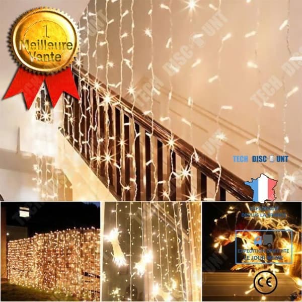 TD® Fjärrkontroll LED Lykta Garland Gardinljus Juldagsljus Vattentätt utomhusljus, 5m 128 Lumen
