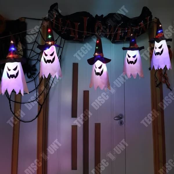 TD® Halloween LED-tygslingor, dekorativa lampor, semesterarrangemang, lyktor, spökgardin