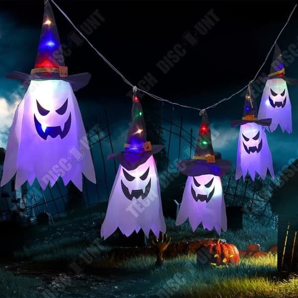 TD® Halloween LED-tygslingor, dekorativa lampor, semesterarrangemang, lyktor, spökgardin
