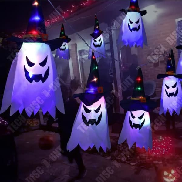 TD® Halloween LED-tygslingor, dekorativa lampor, semesterarrangemang, lyktor, spökgardin