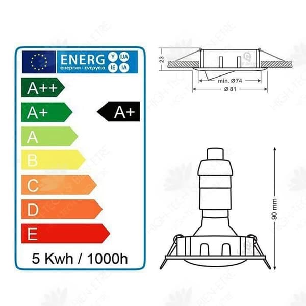 HTBE® 20-pack Varmvit Runda Vita LED-taklampor Justerbar Spotlight Frostad Vit 5W Lamphus Spotbelysning inomhus ma