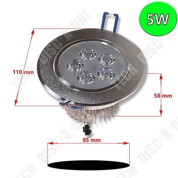 TD® LEDVero LED Downlight 5W Rund Varmvit Energisparande Lågvärme Dimbar 12 Styck